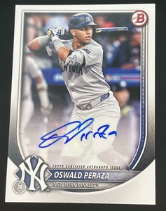 2025 Bowman #PRV-OP Oswald Peraza Rookies and Veterans Autographs - Afbeelding 1 van 2