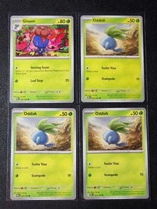 Gloom 002/197 & 3x Oddish 001/197 Pokemon card SV Obsidian Flames common NM - Picture 1 of 1