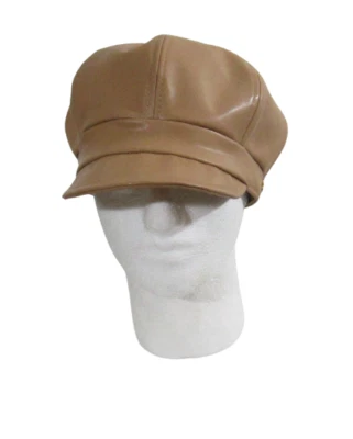 NUEVO CON ETIQUETAS True Religion Mujer Imitación Cuero Conductor Gorra Sombrero Talla Única Tostado $48 Foto 1 de 2