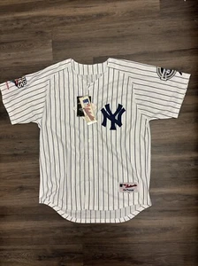 Majestic Derek Jeter #2 New York Yankees Jersey Mens 50 MLB 2009 WORLD SERIES - Picture 1 of 7