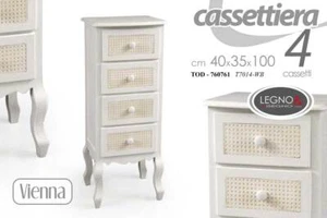 MOBILE CASSETTIERA 4 CASSETTI IN LEGNO VIENNA SHABBY CHIC 40*35*100CM TOD-760761 - Foto 1 di 1