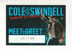Cole Swindell 2018 Reason To Drink Tour Meet & Greet Satin Backstage Pass - Imagen 1 de 1