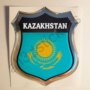 Adesivi Kazakistan Scudetto Kazakistan 3D Bandiera Resinato Adesivo Vinile - Imagen 1 de 1