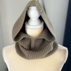 All Saints Hooded Snood Head Scarf, Hat, Wool Blend, Cozy & Olive, Nwt