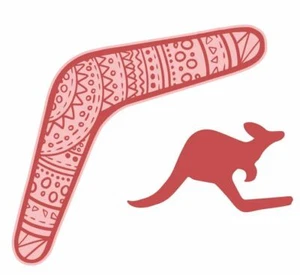 Couture Creations Mini Die & Stamp - Sweeping Plains - Boomerang (2pc) Kangaroo - Picture 1 of 1