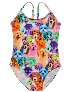 Rainbow Dog Swimsuits for Girls 4t 5t Bathing Suits Swimwear Beach Clothes - Picture 1 of 4