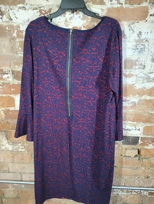 Vestido Tiana B Damas Rojo/Azul Manga Campana Cremallera Talla 14 Hecho en EE. UU. Colorido Foto 1 de 3