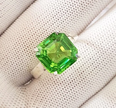 Handmade 925 Sterling Silver Ring Lab Grown Green Peridot Ring Size US 1-15 - Image 1 of 4