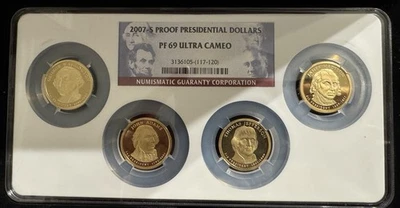 2007-S PROOF Presidential Dollar Coin Set PF 69 Ultra Cameo NGC - Image 1 of 3