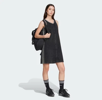NEW adidas Adicolor Denim 3-Stripes Tank Dress Casual Dress JD3108 Size Small - Image 1 of 4