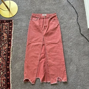 Maxi Falda Vaquera Free People Rosa Clásica Cruda Rhiannon Talla 26 - Imagen 1 de 6