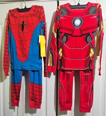 Disney Store PJ Pals Marvel Pijama Conjunto Brilla en la Oscuridad Iron Man Spiderman Disfraz Foto 1 de 4