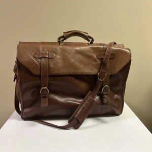 Wilsons Valigetta Messenger Pelle Vintage Marrone Borsa Computer Borsone Oro Uomo - Foto 1 di 24