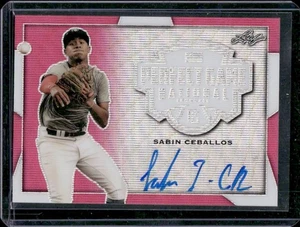 Sabin Ceballos 2019 Leaf Metal Perfect Game National Showcase Pink Wave Auto /6 - Bild 1 von 2
