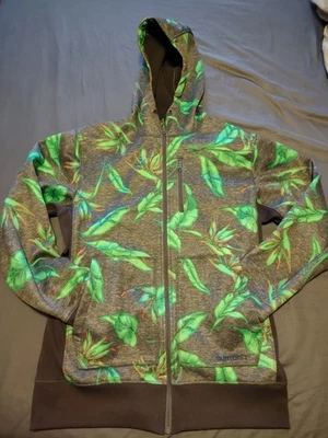 Burton Mens Columbo Hooded Full Zip Green Hoodie Polyester Large - Image 1 of 4