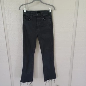 Mother The Hustler Ankle Fray Jean Size 26 Women Black Stretch Wash Not Guilty - Picture 1 of 14