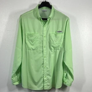 Columbia PFG Fishing Shirt XXL Long Sleeve Button Up Vented Outdoor Green - Bild 1 von 12