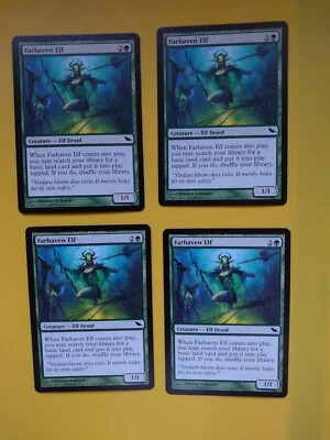 MTG Card. Farhaven Elf. Playset  Shadowmoor  4 card Elf Druid - Image 1 of 4