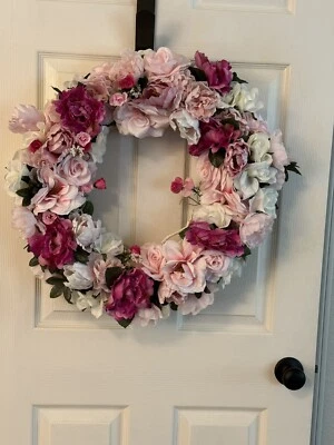 Pink Peonies,White And Pink Roses, Tulips With Fairy Lights - Image 1 of 4