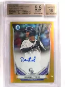 2014 Bowman Chrome Gold Refractor Raimel Tapia autograph #d35/50 BGS 9.5 - Picture 1 of 1