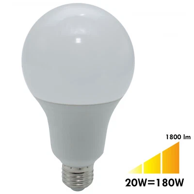 Lampada LED 20W resa 180W lampadina attacco E27 A95 1800 lumen 3000K 4000K 230V - Immagine 1 di 4