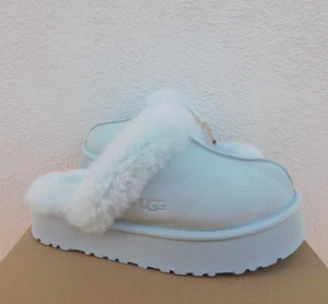UGG DISQUETTE GOOSE SUEDE/ SHEEPSKIN PLATFORM SLIPPERS, WOMEN US 10/ EUR 41 ~NIB - Picture 1 of 5