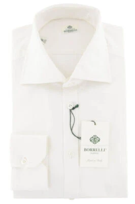 Camicia In Cotone Solido Off White Luigi Borrelli - Slim - (YU) - Immagine 1 di 4