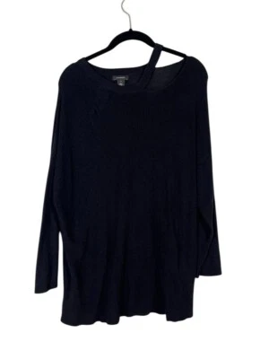 Halogen Sweater XL Black Cutout Neutral Minimalist Capsule Workwear Classic   - Image 1 of 4
