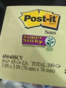 Post-It Notizen super haftend 6, insgesamt 390, (654-6SSCY) 6, insgesamt 390, kanariengelb - Bild 1 von 1