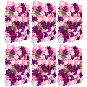 6 * Panel de pared de flores artificiales para interiores y exteriores Panel de pared de flores para decoración de bodas - Imagen 1 de 12