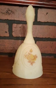 Fenton Custard Glass Hand Painted Bell 7" - Picture 1 of 9