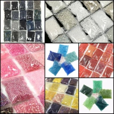 Rocailles Perlenset Glasperlen 2/3/4/6 mm Farben Mix Kugel/Stift 400g Seed Beads - Bild 1 von 3