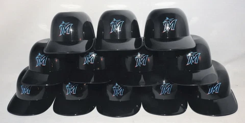 Lot of (12) MIAMI MARLINS Ice Cream SUNDAE HELMETS New Baseball Mini Snack Bowl Cover