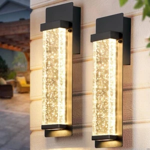 2 Pack Outdoor Wall Light Modern 12W LED Dusk to Dawn Exterior Porch Fixtures - Picture 1 of 1