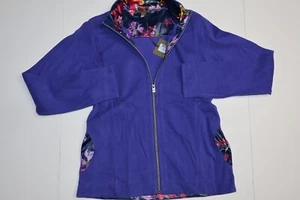 Tommy Bahama Aruba Full Zip Sweatshirt Jacket Sapphire Purple New Small S - Picture 1 of 4