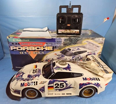 Radio Shack 1996 Radio Controlled Porsche 911 GT1 Mobile 1 Tested & Working. - Image 1 of 4