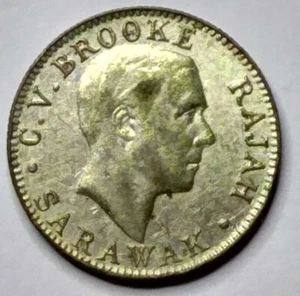 Sarawak 1920 10 Cents Silver Coin - Picture 1 of 3
