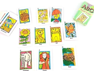 Vintage ABC Flash Cards Creative Child Games Cute Illustrated Cards Educational - Picture 1 of 10