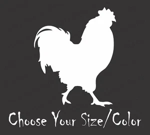 Rooster Silhouette Vinyl Decal Sticker Animal Farm Country Life Cock Window Yeti - Picture 1 of 10