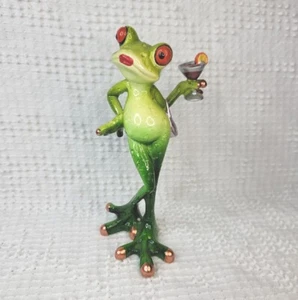 Frog Figurines Decor Funny Resin Frog Sculpture Statue for Home Martini - Picture 1 of 10