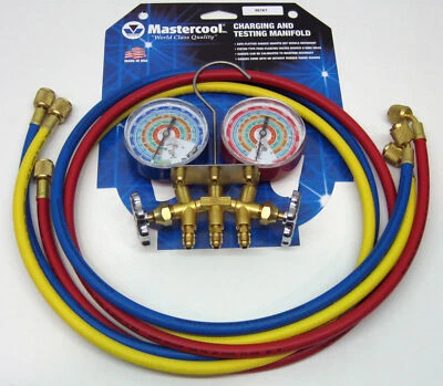 56161 Mastercool Air Conditioning Refrigeration Manifold w 60" Charging Hoses - Image 1 of 4