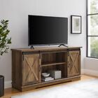 Sliding Farmhouse Barn Door TV Stand for TVs up to 65", Reclaimed Wood, Home