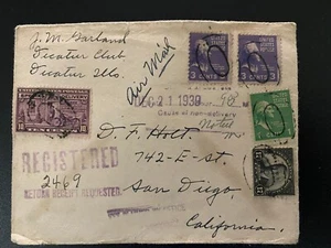1939 U.S. Registered Airmail Registered / Special Delivery – Multiple Franking - Picture 1 of 4
