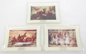 Early American History Ash Tray Dish Set Declaration Trumbull Leutze Ferris TF - Picture 1 of 7