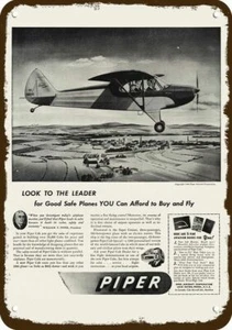 1946 PIPER SUPER CRUISER AIRPLANE Vintage Look DECORATIVE METAL SIGN PIPER CUB I - Picture 1 of 1