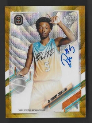 2021-22 TOPPS CHROME OVERTIME DEVONTES COBBS AUTO RC GOLD RAYWAVE #19/50 - Image 1 of 2