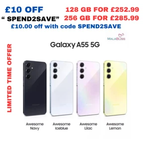 Samsung Galaxy A55 5G 128GB/256GB 8GB RAM Unlocked Dual Sim Mobile * Brand New * - Picture 1 of 6
