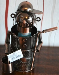 PORTABOTTIGLIE Piccolo, metallo, omino bottiglia piccolo, "PITTORE", nuovo - Foto 1 di 3