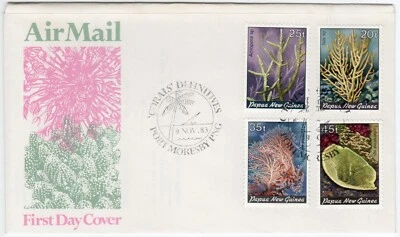 1983 PNG FDC - Airmail, World Communications Year - Set Of Four Stamps - Image 1 of 2