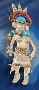 Carolyn Pollack - Sterling Silver Kachina Brooch/Pendant - Picture 1 of 10